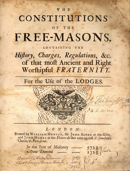 Today in Masonic History - Anderson's Constitutions